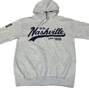 Gildan Real Nashville Since 1806 Heather Gray Hoodie Sweatshirt Women's S Y2K